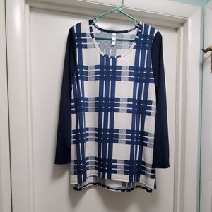 LuLaRoe Randy long-sleeve blue shirt